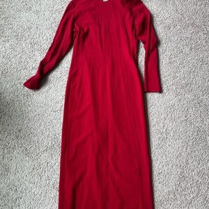 Zara Maxi Red Formal Long sleeve Dress in Size USA Medium in Great Condition !